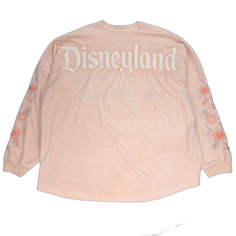 DISNEYLAND Resort Pink Floral Embroidered Velvet Spirit Jersey Vintage Soft Girl